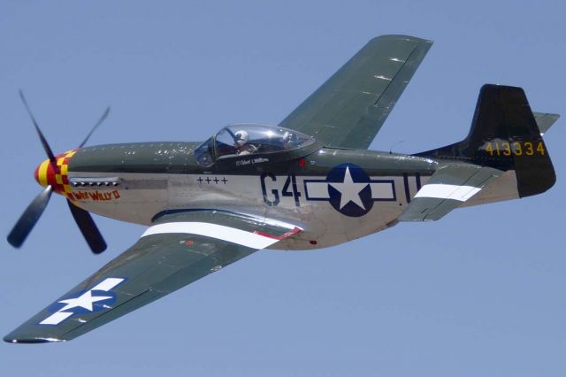 North American P-51 Mustang (NL7715C) - North American P-51D Mustang NL7715C Wee Willy II is owned by Steve Hinton and registered NL7715C. This Mustang was reconstructed in part from the wreckage of the Red Baron RB-51 racer, once the fastest piston powered aircraft in the world. Its original serial was 44-84961, but it carries 413334 on its tail.