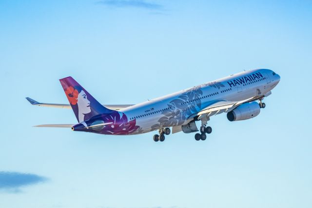Airbus A330-200 (N391HA) - A Hawaiian Airlines A330-200 taking off from PHX on 1/23/23. Taken with a Canon R7 and Tamron 150-600 G2 lens.