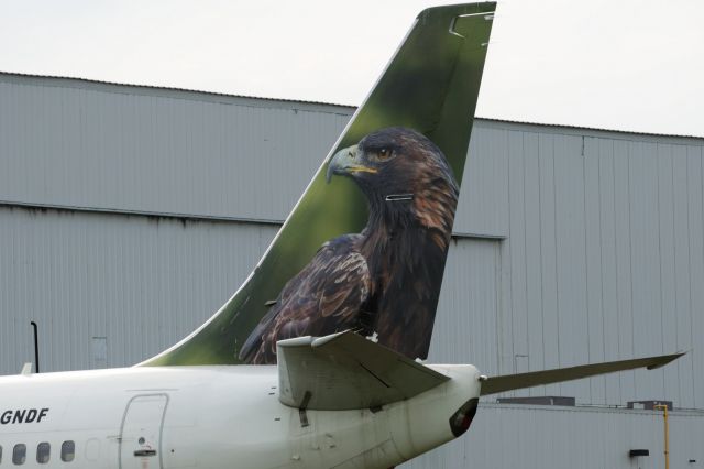 Boeing 737-200 (C-GNDF) - Parks at First Air operation center with both engines and few parts removed.