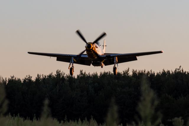 North American P-51 Mustang (N83KD) - The Tri-State Warbird Museum's P-51 "Cincinnati Miss" on a short, low final for runway 4 at Clermont County airport.