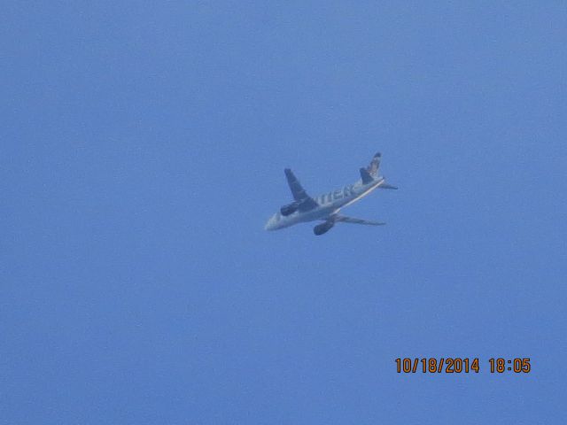 Airbus A319 (N920FR) - Frontier flight 226 from Denver to Branson over Baxter Springs Kansas (78KS) at 27,000 feet.