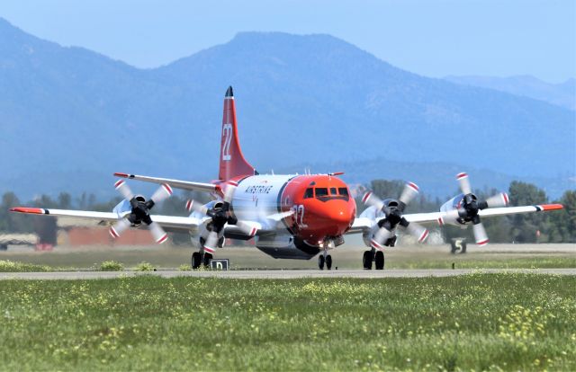 Lockheed P-3 Orion (N922AU) - KRDD/RDD lucky lunchtime pic of the refurbished P-3 stopping at Redding for 6 minutes. Lucky I went to lunch late of I would have never seen this Tanker 22 land and take off. Hopefully we will not see a lot of this or any Tanker the next 4 months! 