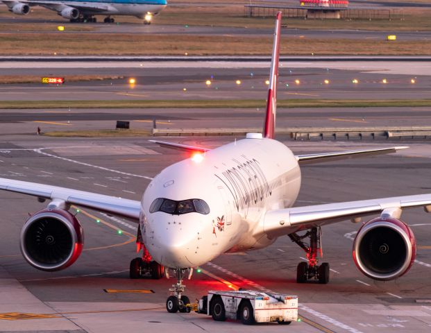 Airbus A350-1000 (G-VLUX) - Pushing back from Terminal 4.