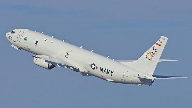 Boeing P-8 Poseidon (16-9007) - Stopped by MKE on the way to the EAA Oshkosh AirVenture 2018 and caught this US Navy P-8A Poseidon departing on runway 01L after the Air and Water Show was canceled due to weather.  This US Navy P-8A  Poseidon is flown by the “Fighting Tigers” of Navy Squadron VP-8, based at Naval Air Station Jacksonville, FL.  Reference: a rel=nofollow href=http://www.public.navy.mil/AIRFOR/vp8/Pages/default.aspxhttps://www.public.navy.mil/AIRFOR/vp8/Pages/default.aspx/a