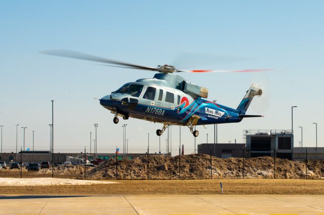 Sikorsky S-76 (N176BA) - AeroMed2 comes in for landing after a maintenance flight