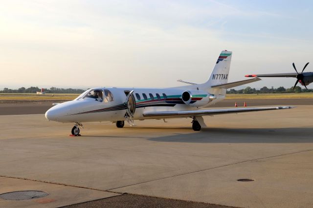 Cessna Citation II (N777AX) - KRDD - Citation II being readied to depart from Redding on May 3rd, 2018.