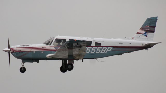 Piper Saratoga/Lance (N555BP) - Landing on runway 18, 17 May 2019.