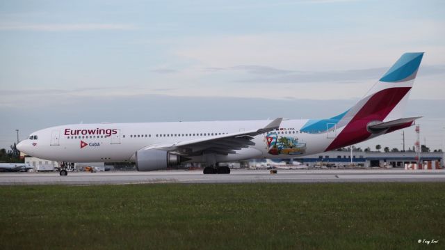 Airbus A330-300 (D-AXGA) - Taxing at MIA on the evening of the 1st of June, 2018. Click on full to better see the art work.