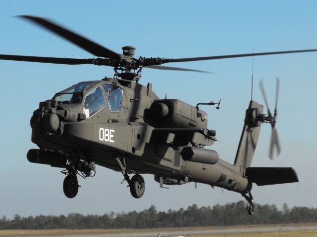 Boeing Longbow Apache (04-1008) - US Army Apache departing the pads.