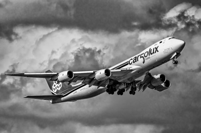 BOEING 747-8 (LX-VCC) - Cargolux 50th Anniversary B748 departing DFW