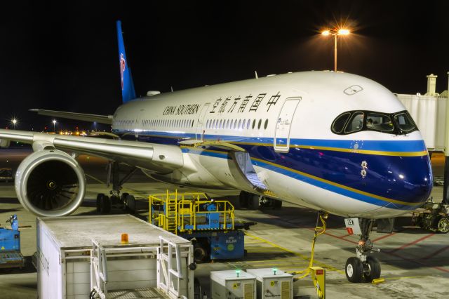 Airbus A350-900 (B-32EW) - 10th March, 2024: Waiting at the gate at Schiphol for departure to Beijing Daxing International Airport as flight CZ 346. 