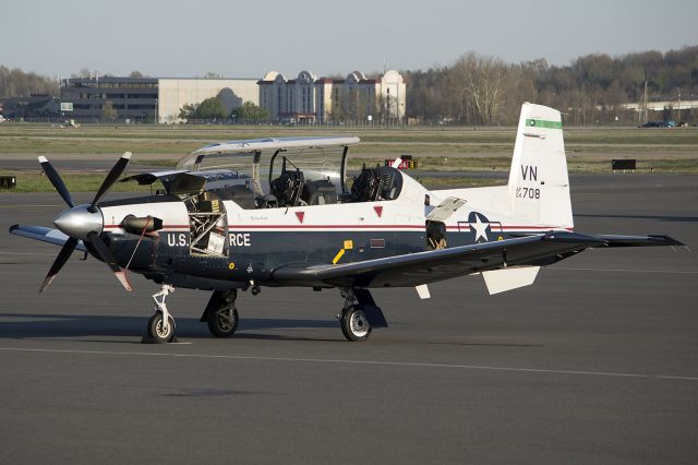 Raytheon Texan 2 (04-3708) - T-6A all opened up during a stopover. April 2013