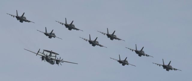 McDonnell Douglas FA-18 Hornet — - Fleet flyby. NAS Oceana 2012