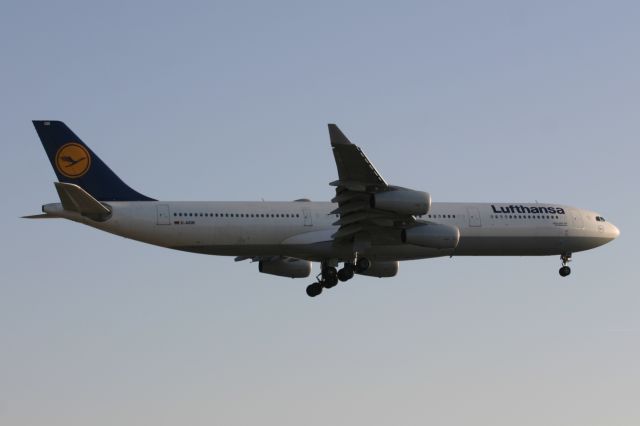 Airbus A340-300 (D-AIGB) - January 28, 2006 - arrived Toronto in the setting sun 