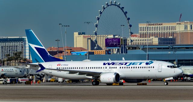 Boeing 737 MAX 8 (C-FRAX) - C-FRAX WestJet Boeing 737-8 MAX s/n 60510 - Las Vegas - McCarran International (LAS / KLAS)br /USA - Nevada,  January 11, 2019br /Photo: TDelCoro