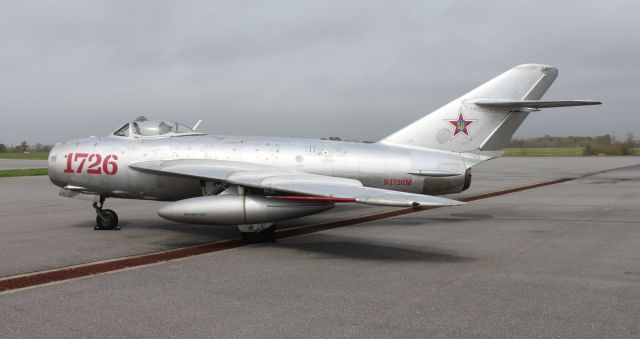 MIKOYAN MiG-17 (N1726M) - A 1960 model Mikoyan-Gurevich MiG-17F Fresco (license-built by Polish manufacturer WSK-PZL Mielic as an Lim-5) on the ramp at H. L. Sonny Callahan Airport, Fairhope, AL, during the 2023 Classic Jet Aircraft Association Jet Blast - March 3, 2023.