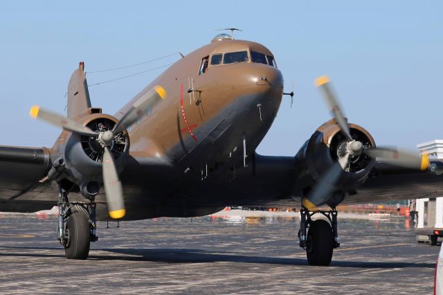 Douglas DC-3 (N8704) - Hairless Joe taxiing in for parking on 12 Jul 2019.