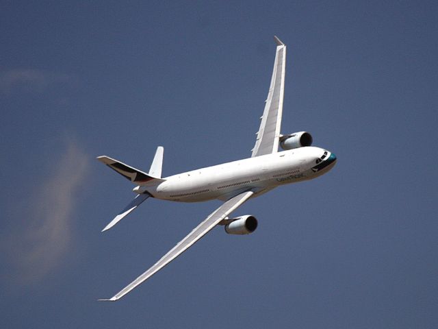 Airbus A330-300 — - Cathay A330 commencing a handling display at RAAF Pearce airshow in 2005