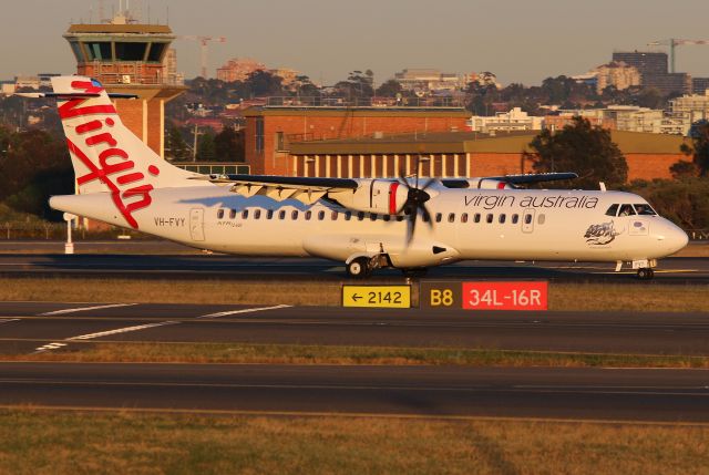 VH-FVY — - Virgin Australia ATR72 Vacating 34L. Taken from The Mound with a 70-200mm