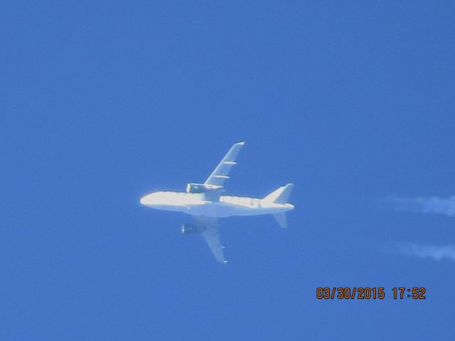 Airbus A319 (N925FR) - Frontier flight 423 from ATL to DEN over Southeastern Kansas at 34,000 feet.