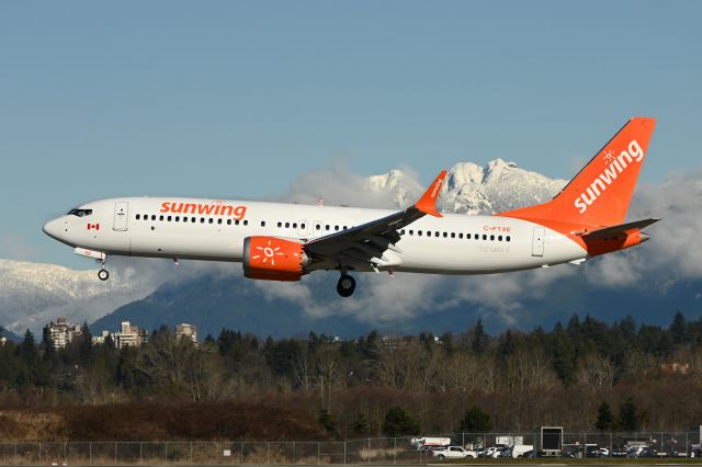 Boeing 737 MAX 8 (C-FTXE) - Delivery flight from Boeing at BFI to YVR