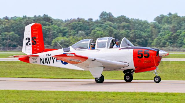 Beechcraft Mentor (N3434B) - Beech T-34B Friday arrival at Thunder Over Michigan, Willow Run Airport, August 2023