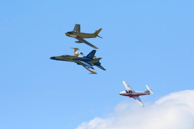 18-8719 — - Along with F-86 C-GSBR and Snowbird 2 in this rare formation flyby.