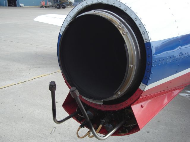 — — - A closeup of the nozzles that produce the smoke in the hot exhaust of the Canadian Forces Snowbirds Tutor jets as they perform their spectacular aerobatics. Picture taken at Fort McMurray, Alberta, Canada in July 2008