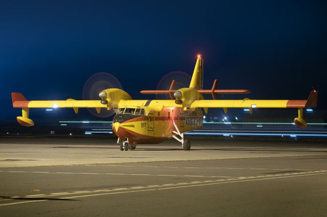 Canadair CL-41 Tutor (UBD1323) - Tenerife Norte - Los Rodeos (TFN / GCXO) - Spainbr /br /Photo taken: April 18, 2024br /br /Operator: Spanish Air Force (Ejército del Aire)br /Type: Canadair CL-215Tbr /Registration: UD.13-23/43-23br /Serial: 1117br / br /Category: Military Aircraft - Transport/Utility/Reconbr /Marked as: Dawn/dusk/nightbr /br /This year, avoiding the catastrophe of others, the SEA PLANES of the Air Force arrive in the Canary Islands early, to be prepared in case of forest fires.