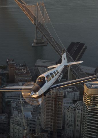 Beechcraft Bonanza (36) (N365HP) - Evening photoshoot over San Francisco