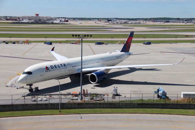 Airbus A350-900 (N501DN) - Arrived the previous day as Flight 26 from ICN, and used as Flight 72 to AMS 3 days later (May 13th, 2021) 