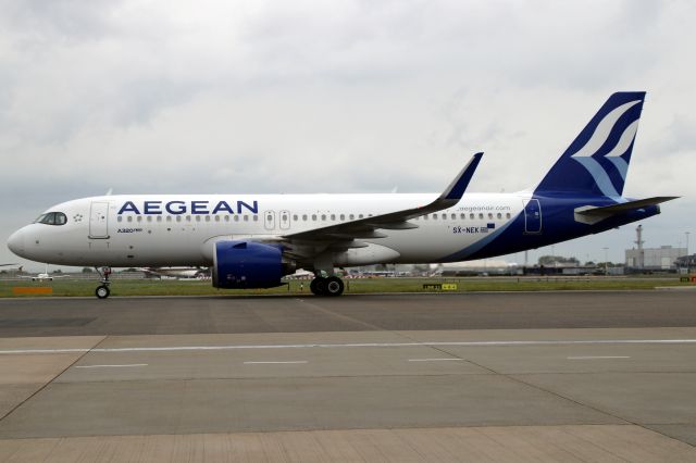 Airbus A320neo (SX-NEK) - Taxiing to Stand 218R on 22-Apr-24 operating flight AEE602 from LGAV.