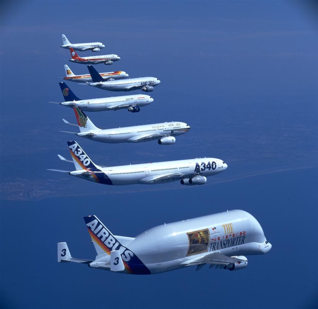 — — - The Airbus family minus the A380.