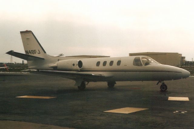 Cessna Citation 1SP (N48FJ) - Seen here in Apr-95.br /br /Reregistered N15CV in Apr-97,br /then VP-CMA 22-Dec-99,br /then VP-CCD in 2002,br /then N15CY 24-Nov-04.