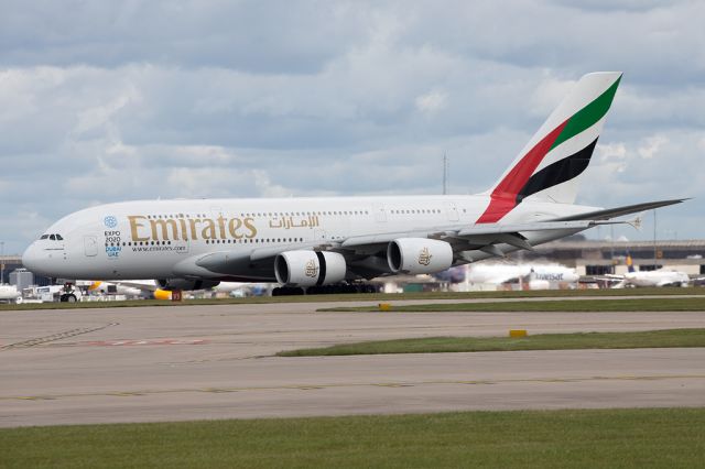 Airbus A380-800 (A6-EDS) - The first A380 of the day, UAE17 arrives from Dubai