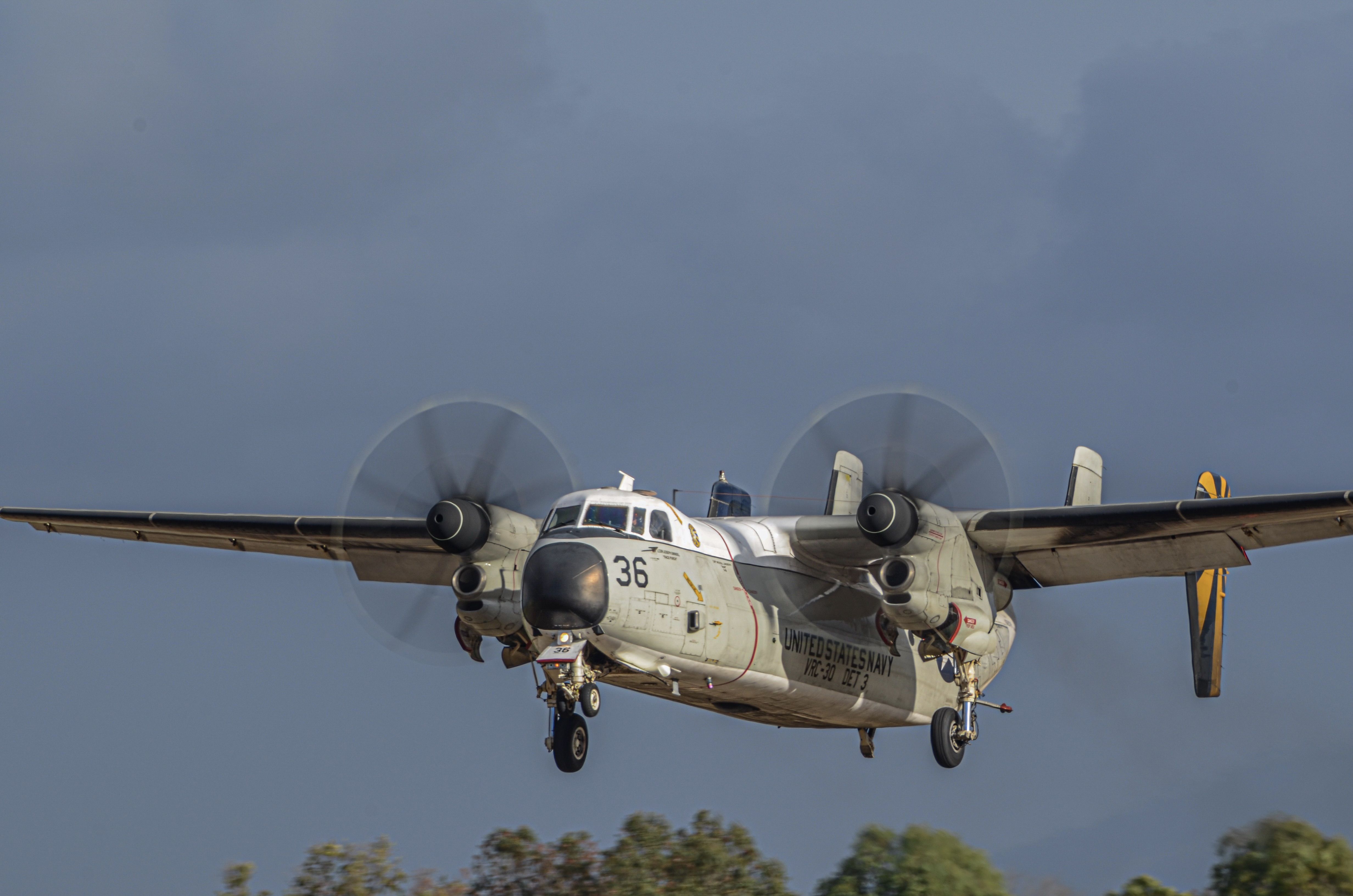 Grumman C-2 Greyhound — - VRC-30 "Providers" arriving as the second of a 2 ship after a short hop from the boat.