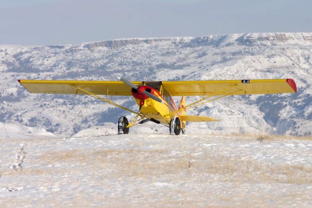 Piper L-21 Super Cub (N2666P) - Working in the Badlands,ND