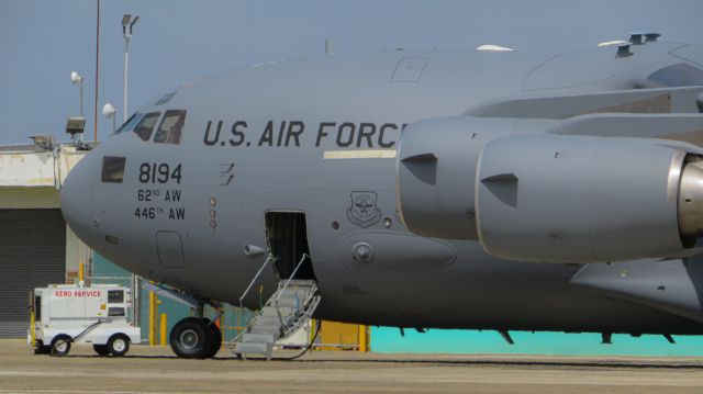 Boeing Globemaster III (08-8194) - McChord C17 Globemaster RCH415 in Ramp at Mercedita Airport PSE.