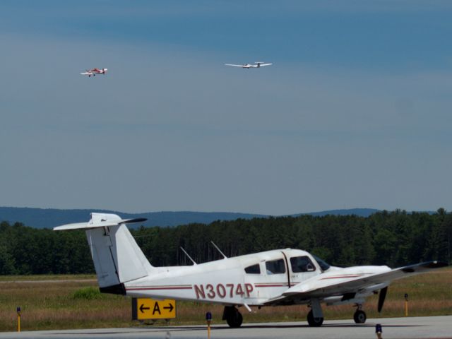 Piper PA-44 Seminole (N3074P) - taken at Saratoga County Airport, NY June 17, 2018br /Note- glider being towed up in background