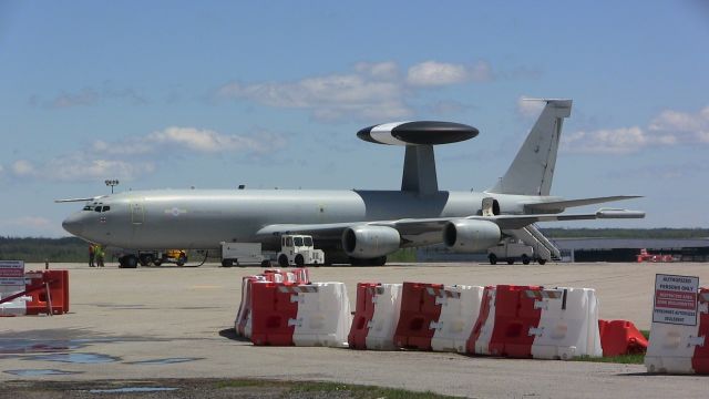 — — - Royal Air Force Boeing E-3D Sentry AEW1 parked at Gander International.