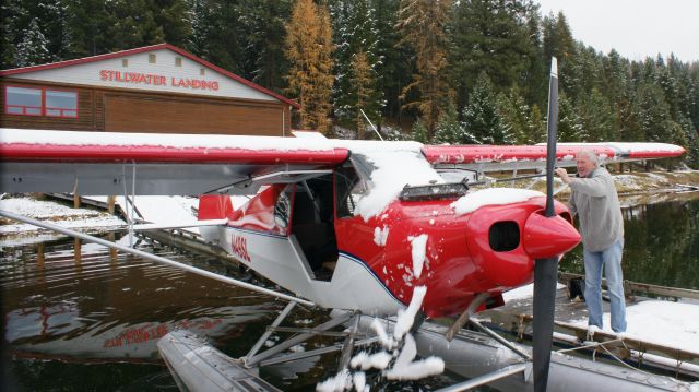 Piper PA-12 Super Cruiser (N49SL) - Getting ready for last  flight of season, soon back on wheels. Whitefish MT.