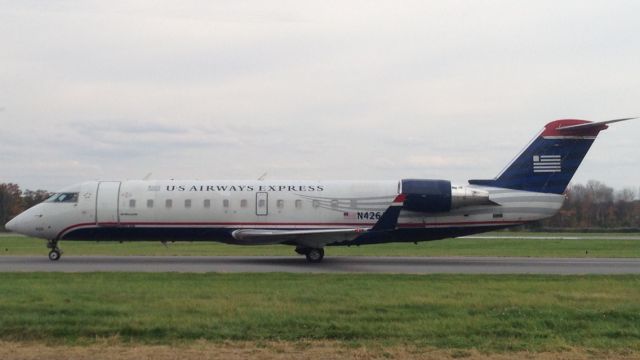 Canadair Regional Jet CRJ-200 (N426AW) - Air Wisconsin operating under US Airways taxiing Alpha to Runway 19 in Albany