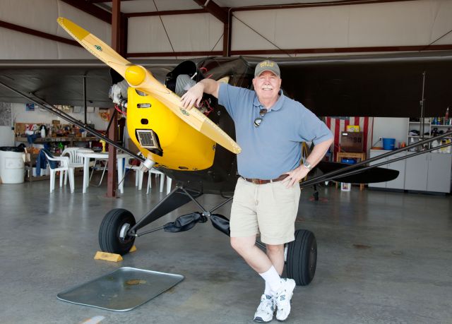 Cessna 206 Stationair (N7744B) - The proud owner, Frank Kidd,  with his beautiful L-4.  Type wrong in flightaware.com