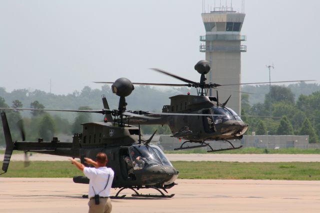 — — - Busy day at KFSM. Over 20 helicopters showed up today.