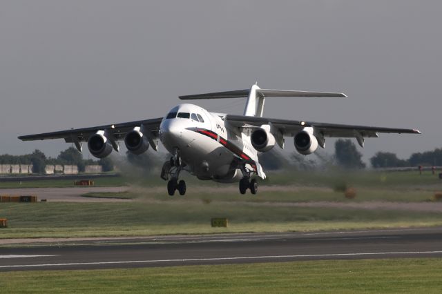 British Aerospace BAe-146-100 (ESR701) - RAF BAe146-100 Statesman departing Manchester after dropping off or picking up someone of importance.