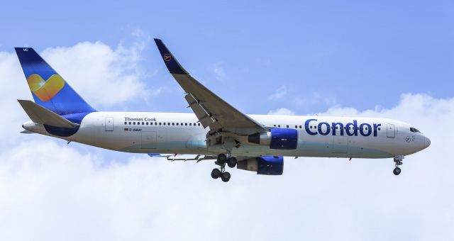 BOEING 767-300 (D-ABUC) - Condor airlines B767-330ER moments before landing at TNCC hato airport.