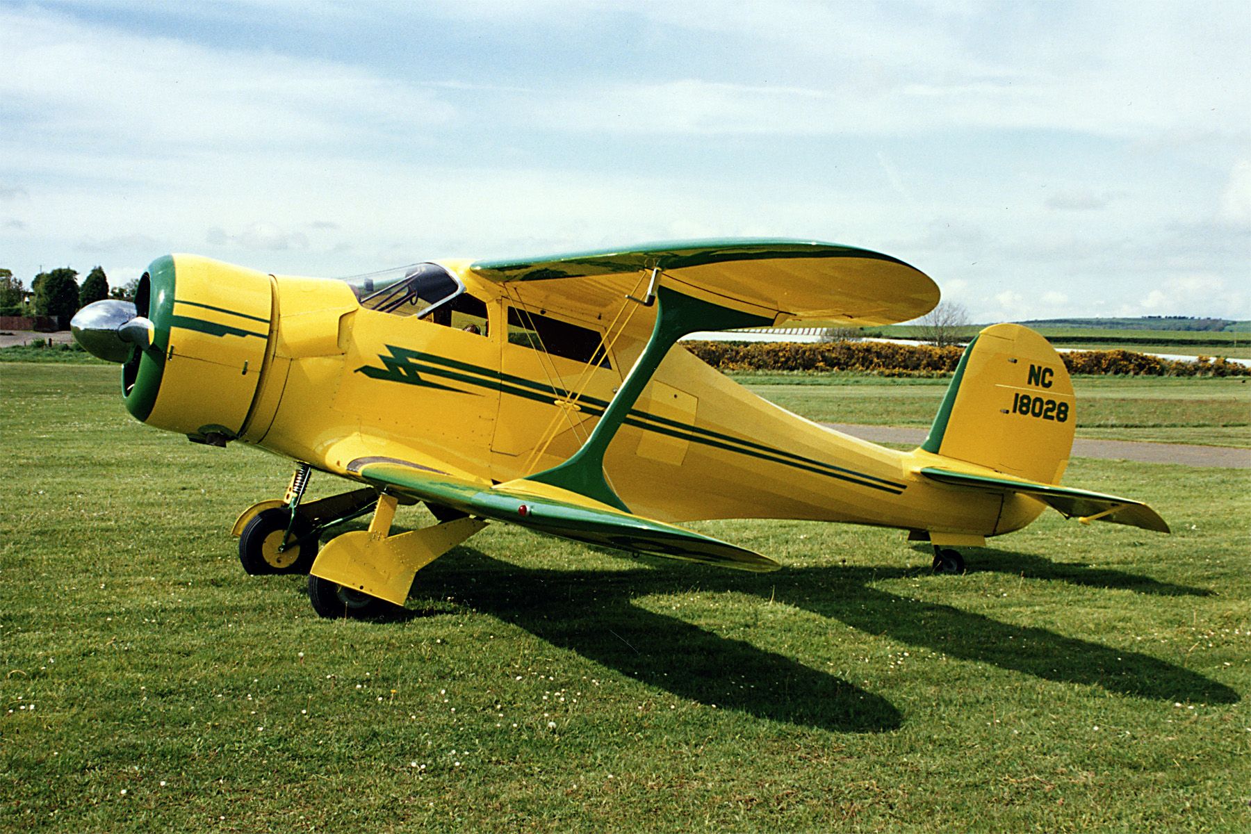 NAC18028 — - Visiting Sandown Airport Isle of Wight approx 1991 - beautiful day, beautiful Staggerwing