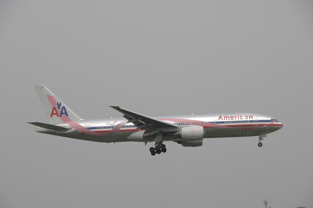 Boeing 777-200 (N759AN) - Landing at Narita Intl Airport 16L on 2010/5/4 Pink Libbon c/s