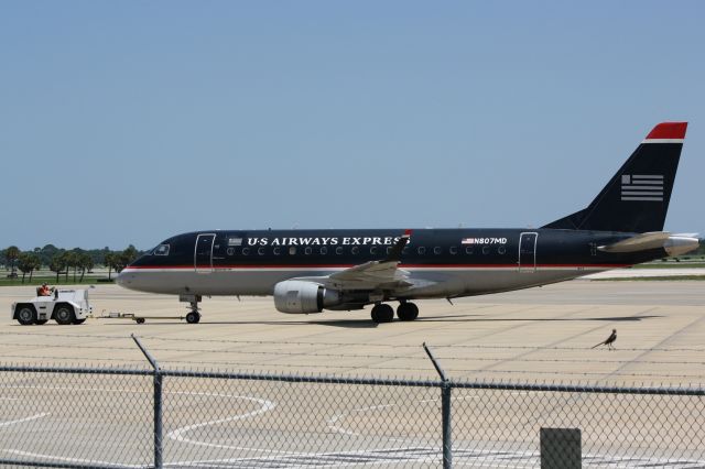 Embraer 170/175 (N807MD) - US Air Flight 3396 operated by Republic (N807MD) prepares for flight at Sarasota-Bradenton International Airport