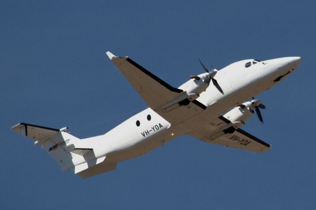 Beechcraft 1900 (VH-YOA) - Heading skywards off runway 23. Thursday 4th April 2013.